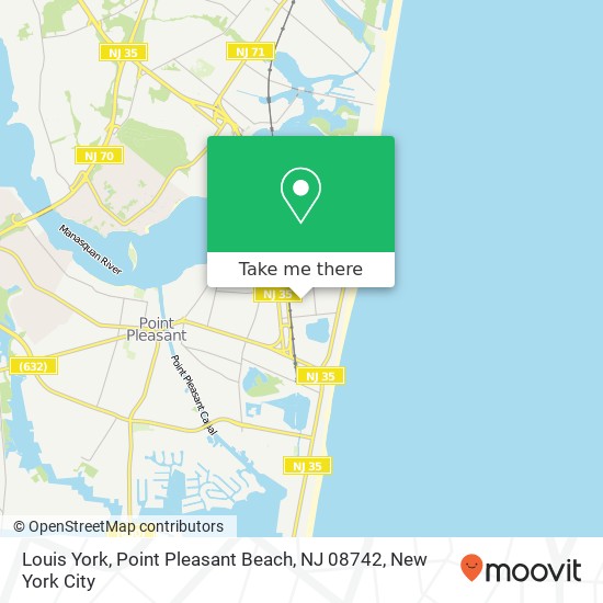 Louis York, Point Pleasant Beach, NJ 08742 map