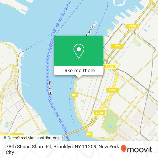 Mapa de 78th St and Shore Rd, Brooklyn, NY 11209