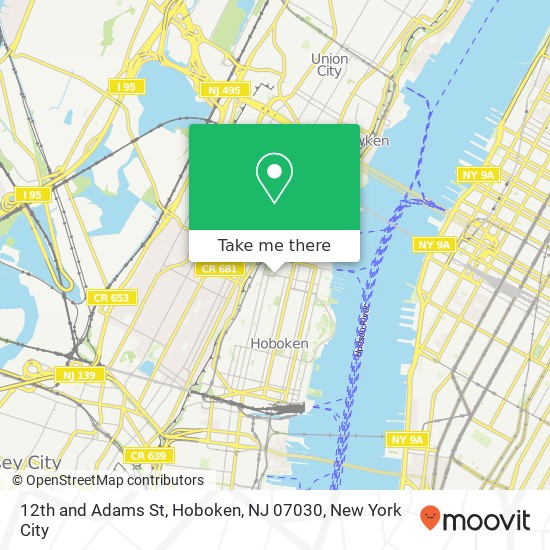 12th and Adams St, Hoboken, NJ 07030 map