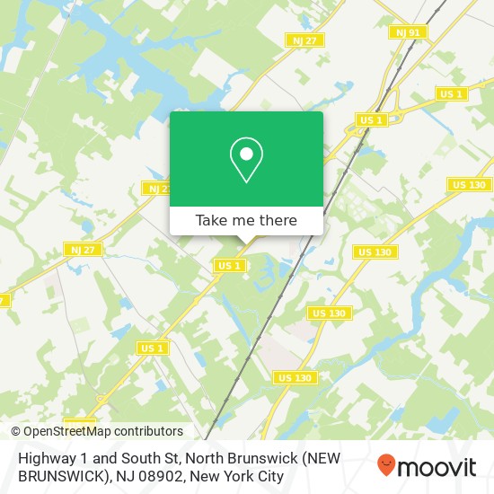 Mapa de Highway 1 and South St, North Brunswick (NEW BRUNSWICK), NJ 08902