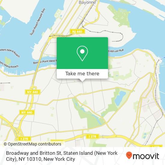 Mapa de Broadway and Britton St, Staten Island (New York City), NY 10310