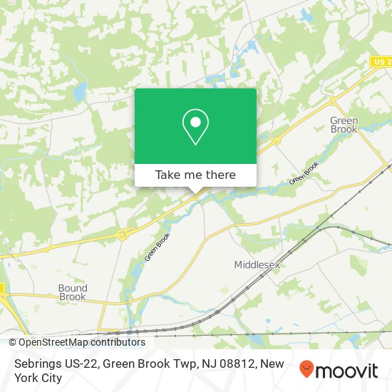 Mapa de Sebrings US-22, Green Brook Twp, NJ 08812