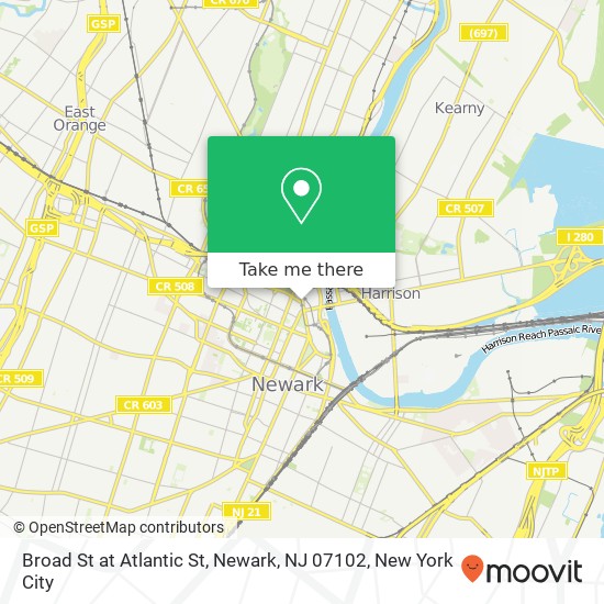 Broad St at Atlantic St, Newark, NJ 07102 map