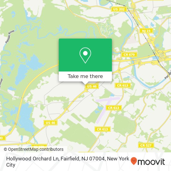 Hollywood Orchard Ln, Fairfield, NJ 07004 map