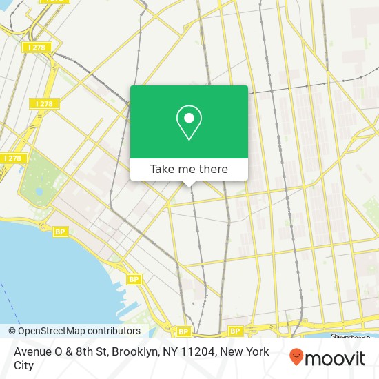 Mapa de Avenue O & 8th St, Brooklyn, NY 11204
