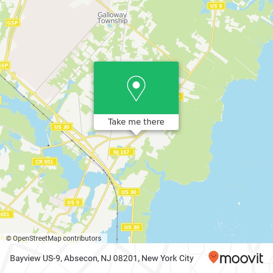 Mapa de Bayview US-9, Absecon, NJ 08201