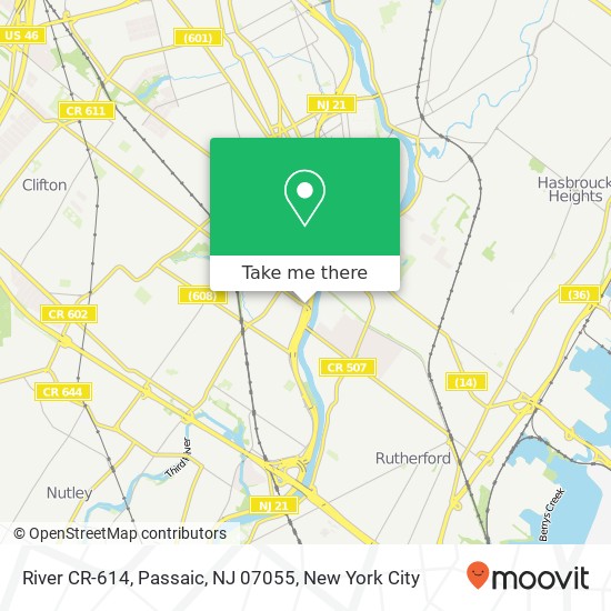 Mapa de River CR-614, Passaic, NJ 07055