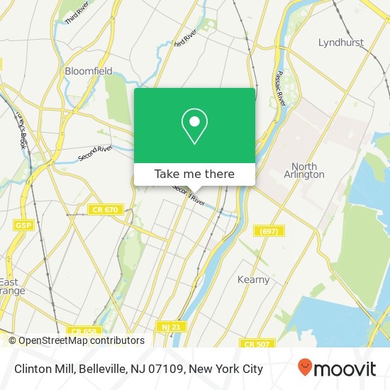 Mapa de Clinton Mill, Belleville, NJ 07109