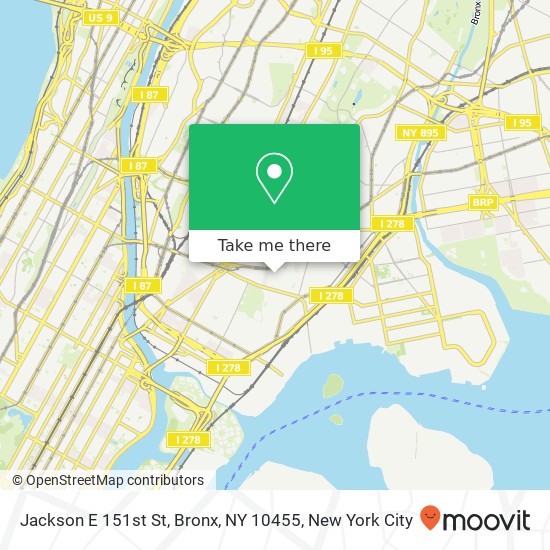 Mapa de Jackson E 151st St, Bronx, NY 10455