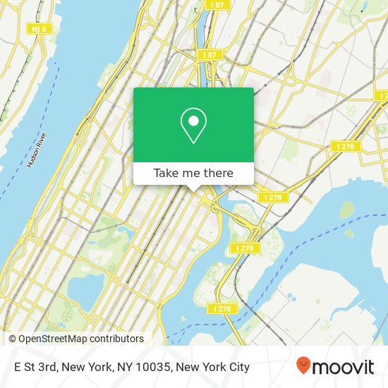 E St 3rd, New York, NY 10035 map