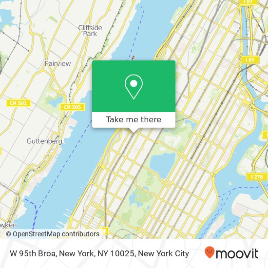 Mapa de W 95th Broa, New York, NY 10025