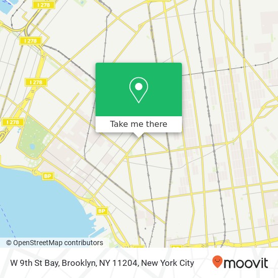 Mapa de W 9th St Bay, Brooklyn, NY 11204