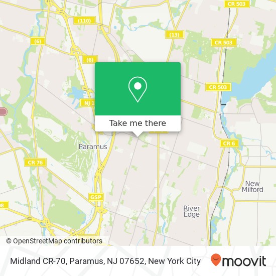 Mapa de Midland CR-70, Paramus, NJ 07652