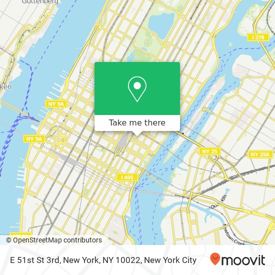 E 51st St 3rd, New York, NY 10022 map