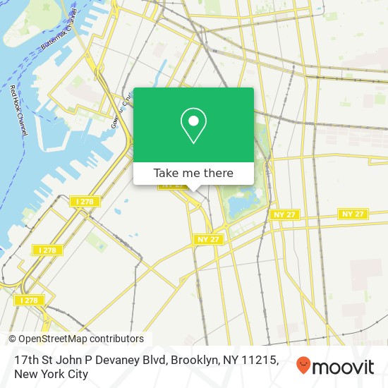 17th St John P Devaney Blvd, Brooklyn, NY 11215 map