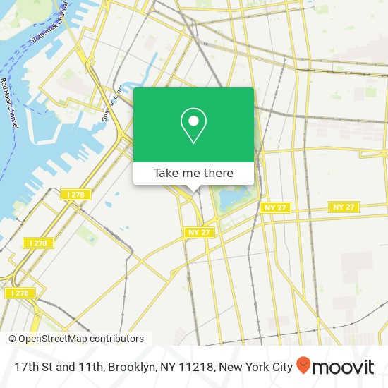 Mapa de 17th St and 11th, Brooklyn, NY 11218