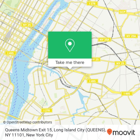Mapa de Queens Midtown Exit 15, Long Island City (QUEENS), NY 11101