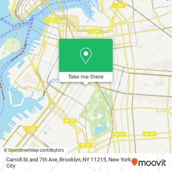 Mapa de Carroll St and 7th Ave, Brooklyn, NY 11215