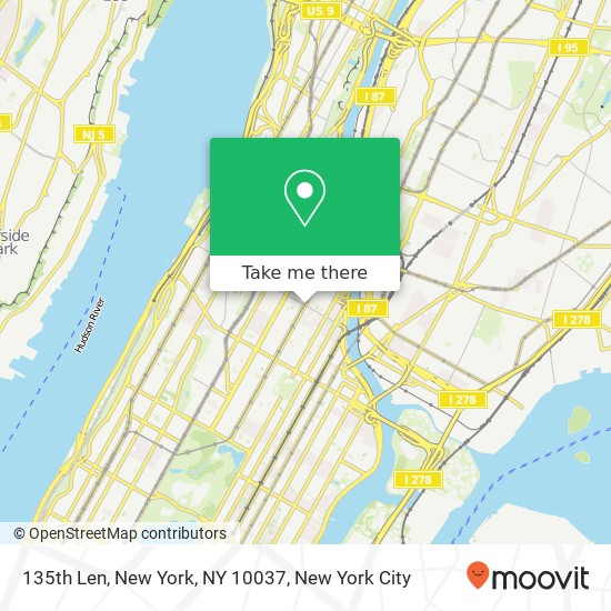 Mapa de 135th Len, New York, NY 10037