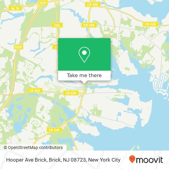 Mapa de Hooper Ave Brick, Brick, NJ 08723