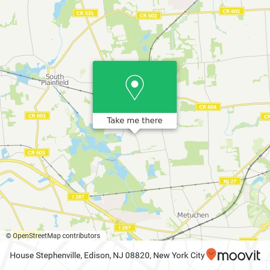 Mapa de House Stephenville, Edison, NJ 08820