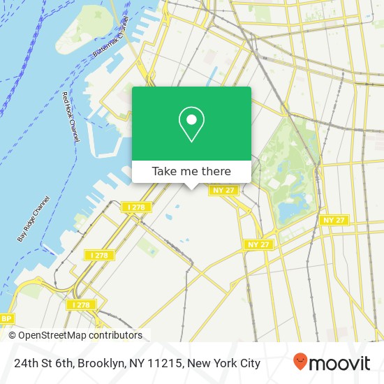Mapa de 24th St 6th, Brooklyn, NY 11215