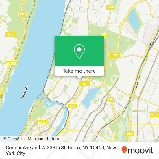 Mapa de Corlear Ave and W 238th St, Bronx, NY 10463