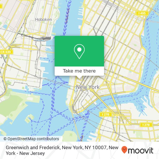 Mapa de Greenwich and Frederick, New York, NY 10007