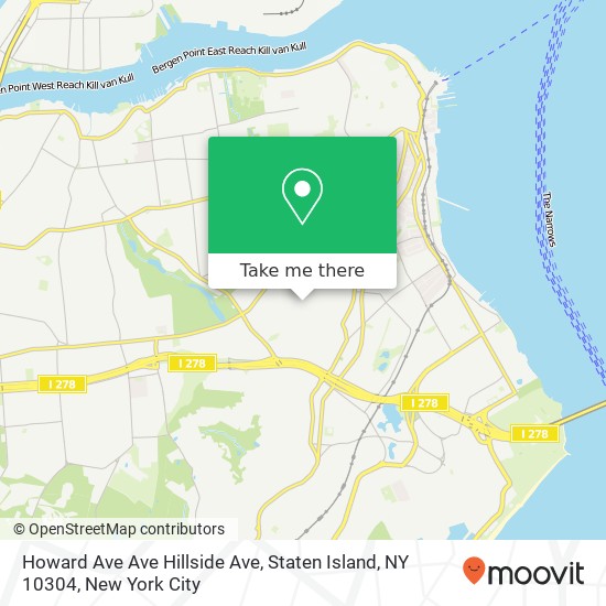 Mapa de Howard Ave Ave Hillside Ave, Staten Island, NY 10304