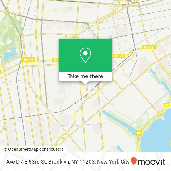 Mapa de Ave D / E 53rd St, Brooklyn, NY 11203