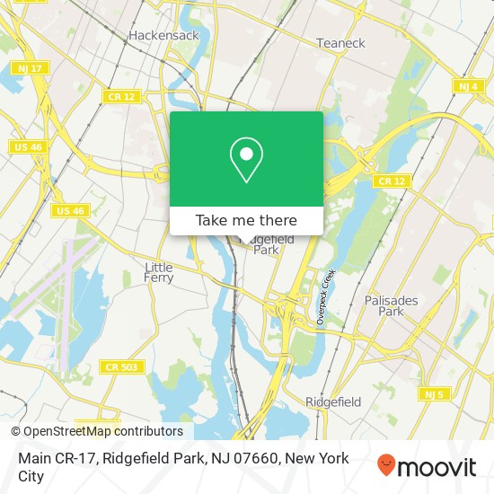 Mapa de Main CR-17, Ridgefield Park, NJ 07660