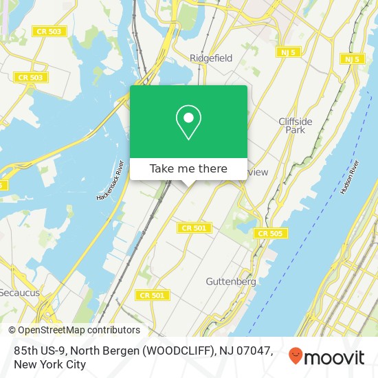 85th US-9, North Bergen (WOODCLIFF), NJ 07047 map