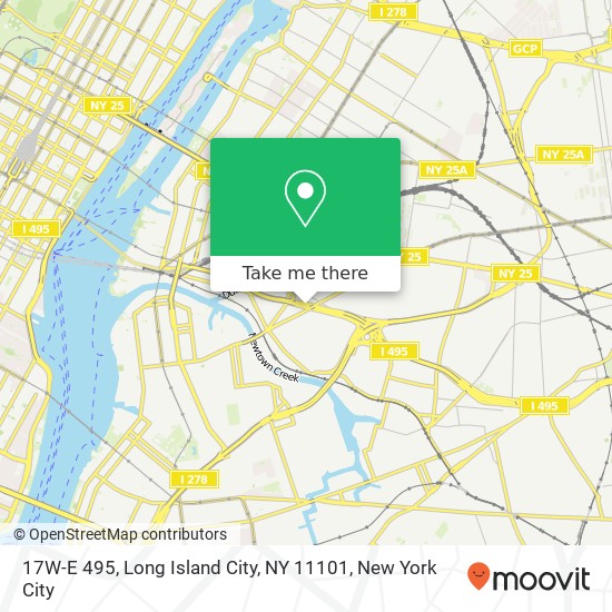 Mapa de 17W-E 495, Long Island City, NY 11101