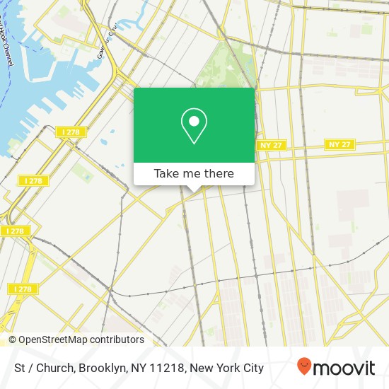 St / Church, Brooklyn, NY 11218 map