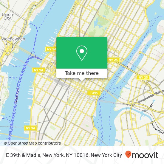 E 39th & Madis, New York, NY 10016 map
