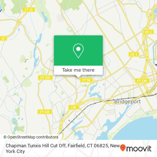 Mapa de Chapman Tunxis Hill Cut Off, Fairfield, CT 06825
