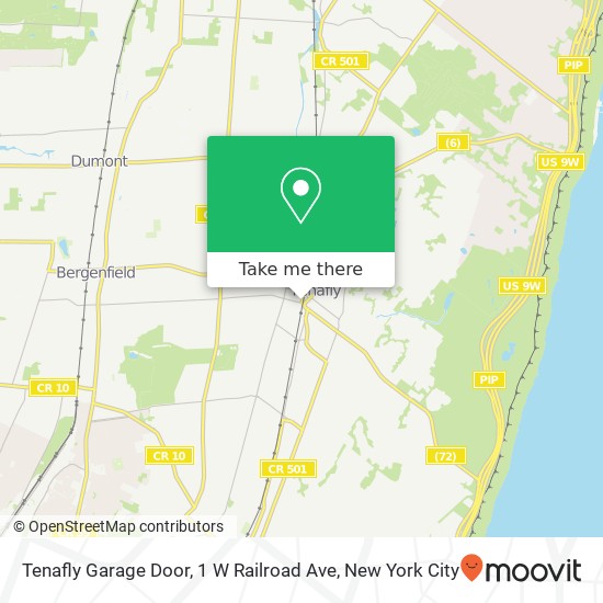 Mapa de Tenafly Garage Door, 1 W Railroad Ave