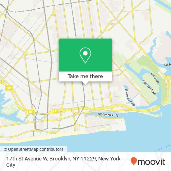 Mapa de 17th St Avenue W, Brooklyn, NY 11229