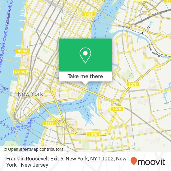 Franklin Roosevelt Exit 5, New York, NY 10002 map