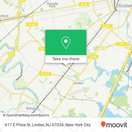 617 E Price St, Linden, NJ 07036 map