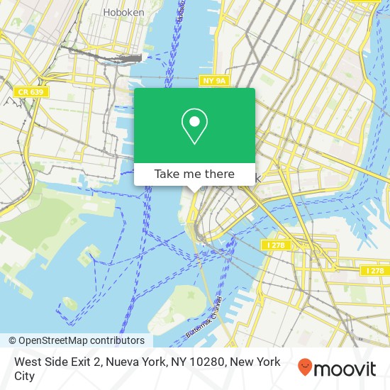 Mapa de West Side Exit 2, Nueva York, NY 10280