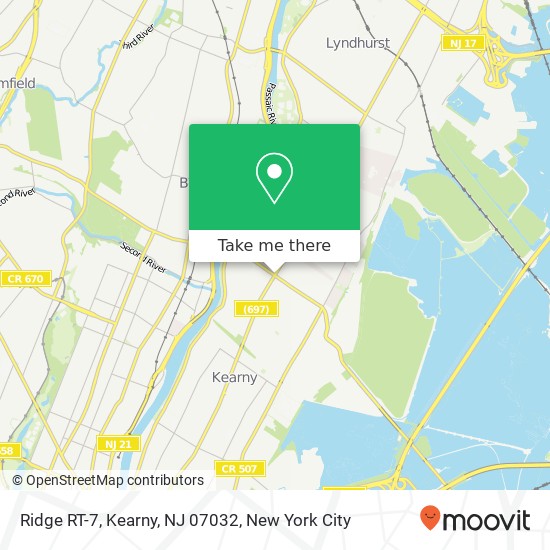 Mapa de Ridge RT-7, Kearny, NJ 07032