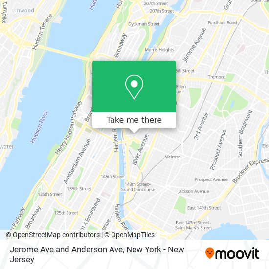 Jerome Ave and Anderson Ave map