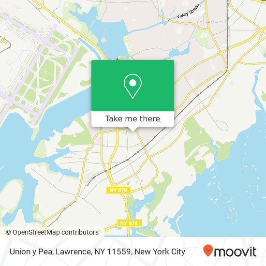 Mapa de Union y Pea, Lawrence, NY 11559