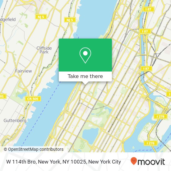 W 114th Bro, New York, NY 10025 map