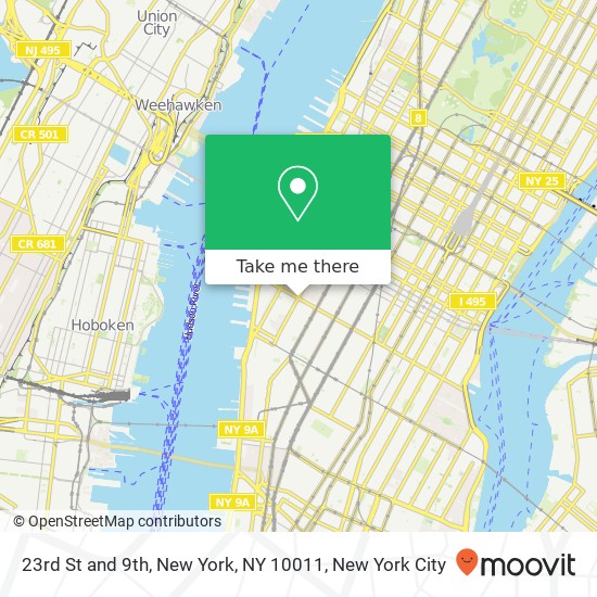 23rd St and 9th, New York, NY 10011 map