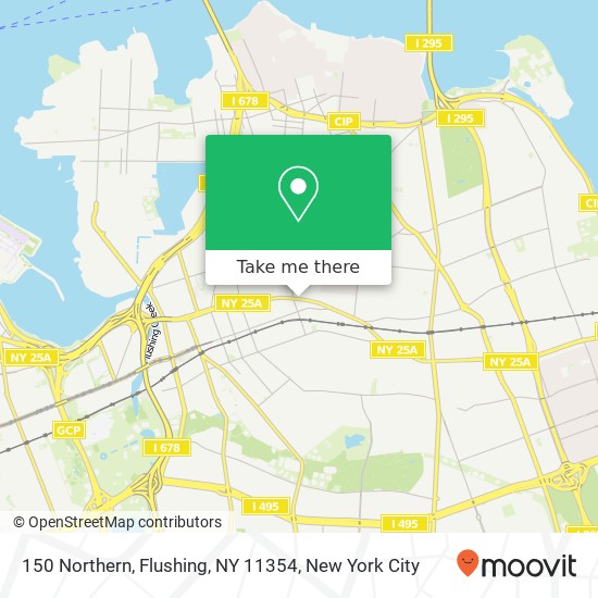150 Northern, Flushing, NY 11354 map