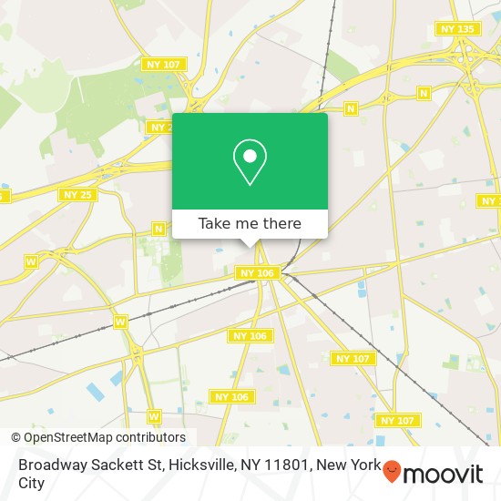 Mapa de Broadway Sackett St, Hicksville, NY 11801