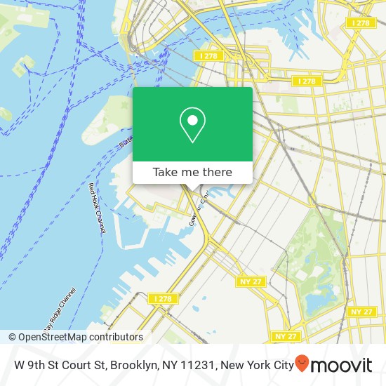 Mapa de W 9th St Court St, Brooklyn, NY 11231