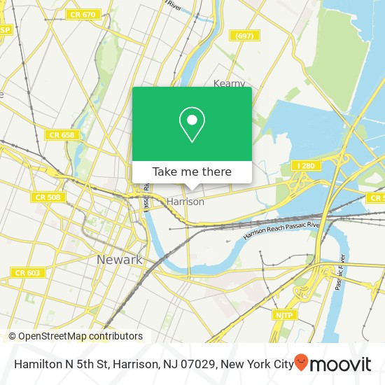 Mapa de Hamilton N 5th St, Harrison, NJ 07029